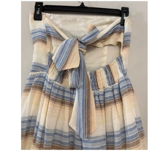 Anthropologie Sami Dress Small Lagenlook Lace Guazy Strapless Tie back Midi - Picture 5 of 9